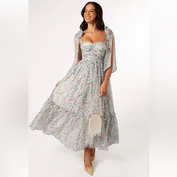 Petal & Pup Floret Midi Dress Size Large Cottage Floral Romantic Flowy Summer - Picture 1 of 12